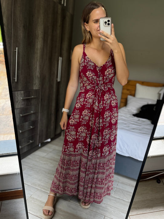 Maroon floral dress (G)