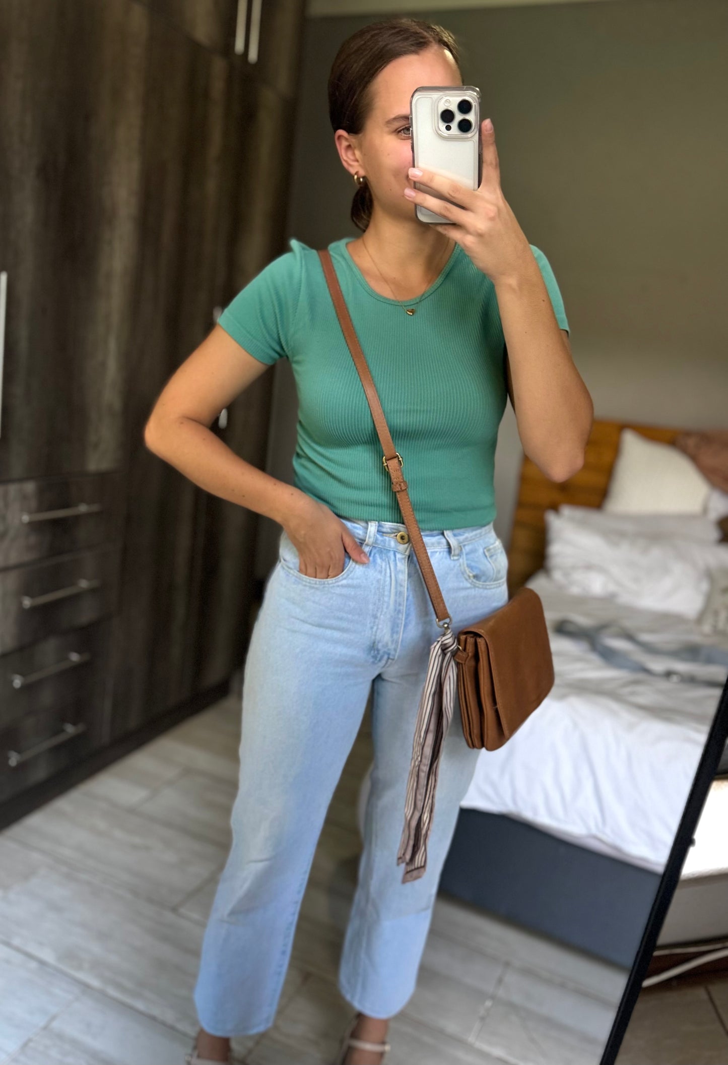 Green ribbed top (TTT)