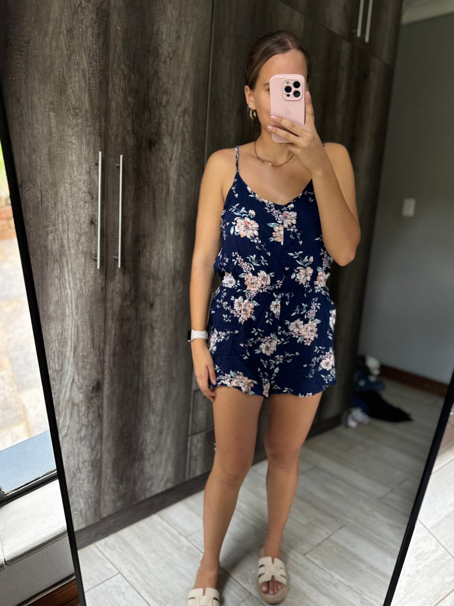 Navy floral jumpsuit (SS)