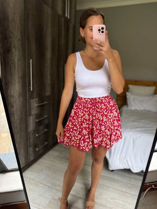 Red floral skirt (TT)