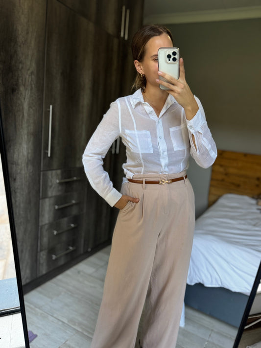 Woolworths white button down (CC)